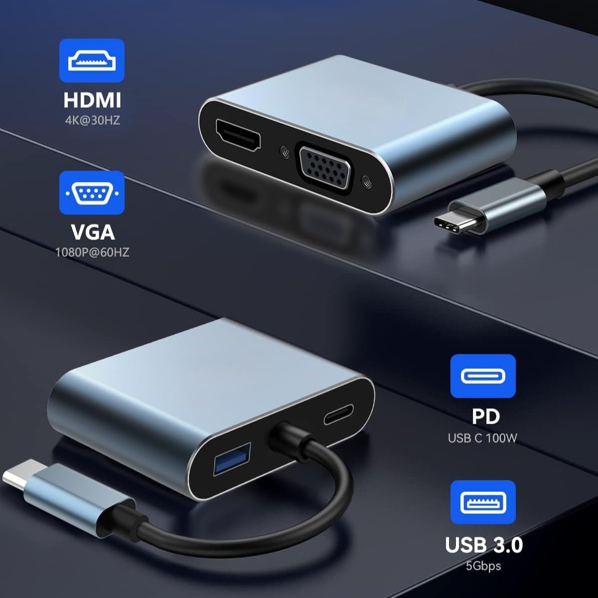 USB-C to HDMI & VGA - PICK n WRAP